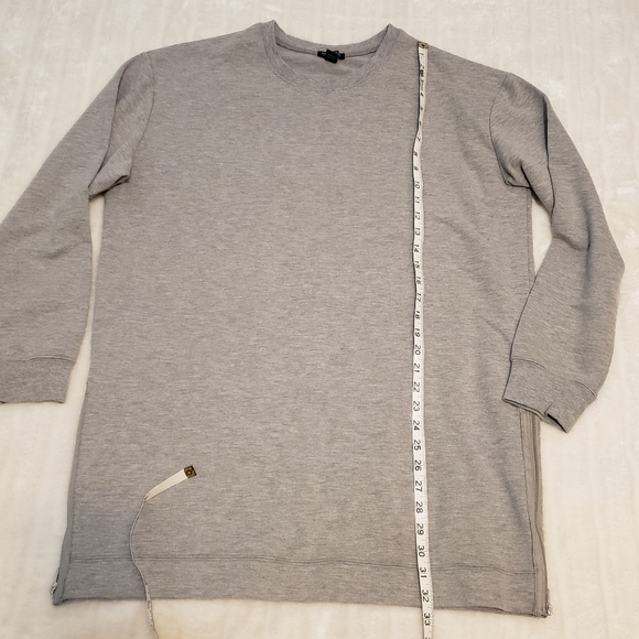 BOGO Free🦋 Revamped Long Heathered Gray Sweatshirt with Zipper Detail - Picture 12 of 12